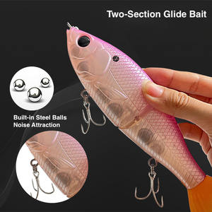 <span class=keywords><strong>Leurre</strong></span> de pêche à la traîne à deux sections, gros swimbait, 19 cm, 89,5 g, swimbait articulé coulant, queue <span class=keywords><strong>souple</strong></span>, billes en acier <span class=keywords><strong>pour</strong></span> gros poissons prédateurs - Product Image 3