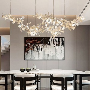 Modern Minimalist Ginkgo <b>Leaf</b> Chandelier for Living Room Artistic Staircase Decorative <b>Lights</b> for Duplex Apartments Villas - Product Image 6