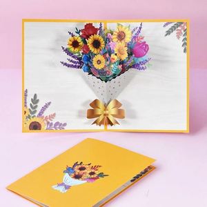 3D Bouquet <b>Card</b> Blessing <b>Card</b> <b>Gift</b> for Mothers Day Mom Wife Teacher's Day Pop up Flower Greeting All Occasions - Product Image 2