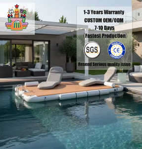 Plateforme flottante de <span class=keywords><strong>piscine</strong></span> haut de gamme, grande structure de loisirs pour <span class=keywords><strong>piscine</strong></span> extérieure avec plateau en bois pour le plaisir aquatique dans la cour - Product Image 1