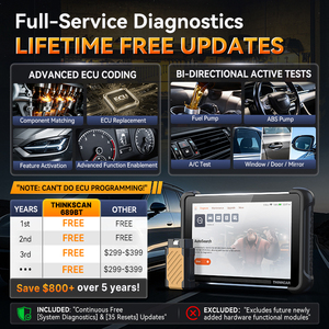 THINKCAR THINKSCAN 689BT Codage ECU 34 fonctions <span class=keywords><strong>de</strong></span> réinitialisation Outil <span class=keywords><strong>de</strong></span> diagnostic Bluetooth pour atelier <span class=keywords><strong>de</strong></span> réparation automobile Mise à jour gratuite à vie Scanner OBD2 - Product Image 3