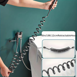 Rociador de bidé de <span class=keywords><strong>agua</strong></span> de alta presión de acero inoxidable personalizado, juego de baño de inodoro montado en la pared de control dual portátil <span class=keywords><strong>para</strong></span> uso en hoteles - Product Image 6