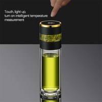 Aeofa – tasse thermos intelligente à double couche 500ml, affichage de la température à led, tasse à thé en verre intelligente