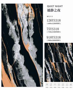 بلاط أرضي فاخر وعصري من البورسلين الأسود مع عروق ذهبية وبيضاء 600*1200، لامع للغاية بمظهر الرخام الحجري للفيلات وغرف الطعام والمعيشة - Product Image 3