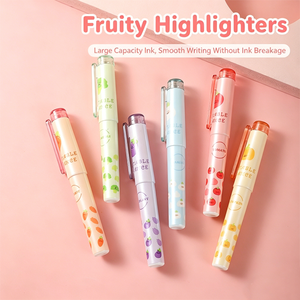 Set de 6 Marcadores <span class=keywords><strong>Pastel</strong></span> Kawaii, Estéticos, <span class=keywords><strong>Pequeños</strong></span> y Portátiles, con Forma de Frutas y Verduras, Creativos - Product Image 5