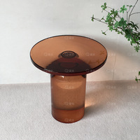 Mesa de centro de sala de estar minimalista circular acrílica mesa auxiliar de sofá de carga duradera