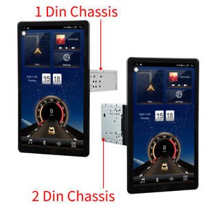 Autoradio Universale <span class=keywords><strong>2</strong></span> Din/1 Din con Schermo Rotante Verticale da 13,3 Pollici, GPS Integrato, Montaggio su Cruscotto, Supporto <span class=keywords><strong>TV</strong></span> - Product Image 2