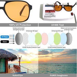 Gd2941 Men Women Classic 70s Oversized Polarized Sunglasses square Vintage Yellow Lens Sun Glasses - Product Image 3