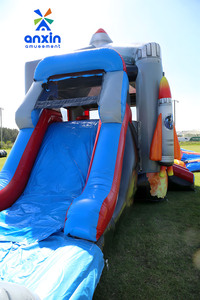 Château rebondissant intérieur et extérieur personnalisé en usine combinaison de toboggan de trampoline gonflable commercial à vendre série spatiale - Product Image 4