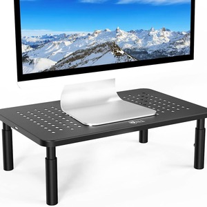Monitor <b>Stand</b> 230x370mm Height <b>Adjustable</b> Desk Rack For <b>Laptop</b> And Monitor Black Iron Desktop Organizer Storage Shelf - Product Image 1