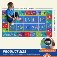 Pädagogische Spielteppiche für Kinder, Rutschfeste Waschbare Kinderzimmerteppiche, Alphabet-Bodenmatte mit Modernem Design aus Polyester