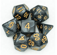 Udixi Dés Polyédriques en Acrylique Marbré, Jeu de 7 Dés pour Jeux de Rôle D&D Donjons et Dragons, Logo Personnalisé