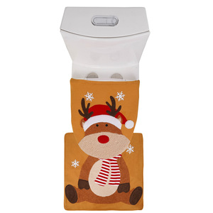 Funda Decorativa para Inodoro de Navidad con Diseño de Alce, Material No Tejido, Antideslizante, para Baño, Decoración Creativa para el Hogar - Product Image 5