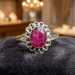 Ruby Oval Cut IGI Certified Classic 925 Sterling Silver Women's Gemstone <b>Ring</b> India Fashion X1484 - Product Image 3