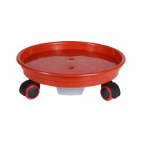 Base ronde en résine épaissie avec plateau d'égouttage, soucoupe à roulettes mobile en plastique pour pot de plante