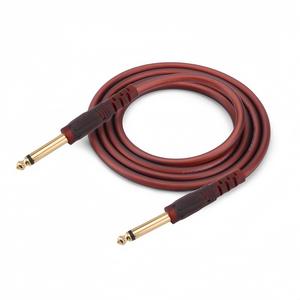 Cable de audio macho a macho de 6.35mm, 1 núcleo, blindado, color clarete, para uso en mezcladoras de guitarra, audio y video. - Product Image 3