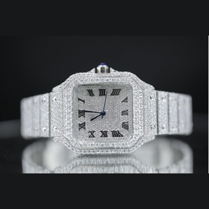 Indian Manufactured Minimalist Moissanite Diamond Quartz <b>Watch</b> Stainless Steel Casual Fashion <b>Wrist</b> <b>Watch</b> Available For Sale - Product Image 1