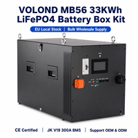 Kit de Batería LiFePO4 VOLON MB56 16S 48V 33KWh 628Ah para Almacenamiento de Energía Solar Doméstica, IP54, Pantalla LCD, Barra Colectora Flexible con Ventilador
