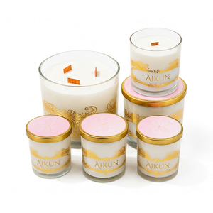 AIKUN Factory Direct Luxury Minimalist Aromatherapy Soy Wax Manufacturer Glass <b>Candle</b> Scented <b>Candle</b> for Spa Resort - Product Image 3