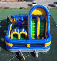 Structure gonflable personnalisée de haute qualité, grande structure gonflable, toboggan gonflable, parcours d'obstacles gonflable avec piscine