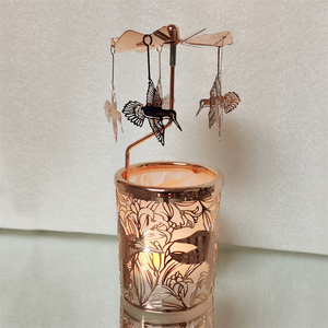 Großhandel Kolibri Rotierender Kerzenhalter Gold Drehbarer Teelichthalter für Ehefrau und Kindergeschenke - Product Image 3