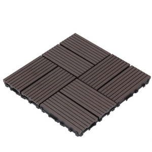 Hiện đại 30x30 & 60x60 spliced wooded WPC gạch lát sàn gỗ ngoài trời WPC DIY <span class=keywords><strong>decking</strong></span> với chải kỹ thuật - Product Image 3