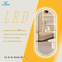 Miroir LED Contemporain pour Décoration Murale de Salon avec Cadre Doré pour Salon de Coiffure et Maquillage
