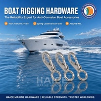 Acier inoxydable 316 Marine # Crochet à ressort de gréement à œil fixe 95 mm, à dégagement rapide, pour bateaux et yachts, accessoires de quincaillerie nautique