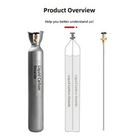 Cilindro de CO2 de 4L, Acero sin Costuras, 150 bar, Certificado ISO9809, Recipiente a Presión Vacío, Fácil de Operar