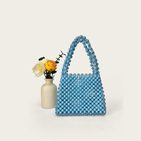 Nouvel Arrivage Hiver – Sac à Main de Luxe Façonné à la Main avec Perles, Design Niche, Sac Fourre-Tout Rétro Artistique Tressé avec Perles d'Angle, Idéal Soirées et Fêtes pour Femme