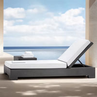 Ensemble de table et canapé modulaires en aluminium tressé, mobilier de jardin moderne en tissu pour l'extérieur
