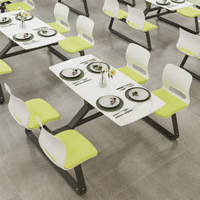 Meubles de restaurant commerciaux modernes, tables et chaises pour restauration rapide, snack-bar, restaurant de nouilles, cantine, cafétéria d'entreprise, 4-6 personnes