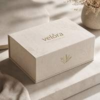 Boîte d'emballage cadeau en papier DHP personnalisable avec logo imprimé, 75 % coton et 25 % lin, pour vêtements