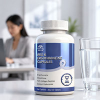 Capsules d'ergothionéine AKG OEM ODM Marque privée Anti-âge Énergie cellulaire Glutathion PQQ Spermidine Resvératrol Acide hyaluronique