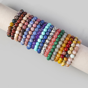 Bracelet en perles de cristal poli 8 mm PowerCrystal Unique, style bohème, pierres précieuses de plage, tendance mode, cadeau de mariage, taille unique - Product Image 5