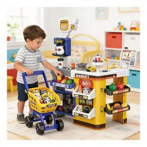 Juego de Juguetes de Supermercado: Cesta de Compras, Caja Registradora, Escáner, Juego de Imitación de Mercado para Niños - Product Image 3