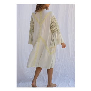 <span class=keywords><strong>Kimono</strong></span> de encaje <span class=keywords><strong>bordado</strong></span> para mujer, manga acampanada, rayón, bohemio - Product Image 3