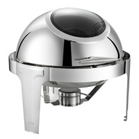 Recipiente para Buffet de Acero Inoxidable con Tapa de Vidrio, Calentador de Alimentos de Doble Bandeja para Catering, Banquetes, Hoteles, Venta al por Mayor