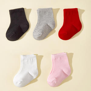 Paquete de 5 Pares de <span class=keywords><strong>Calcetines</strong></span> de Tobillo para Bebé de Colores, <span class=keywords><strong>Calcetines</strong></span> de Algodón Sólidos Personalizados para Niños, <span class=keywords><strong>Calcetines</strong></span> Blancos para Bebé - Product Image 1
