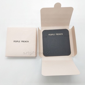 Boîtes pliantes de cartes pour femmes, en tissu de vernis et en papier Kraft <span class=keywords><strong>rose</strong></span>, ensembles de bijoux avec Logo personnalisé, expédition gratuite - Product Image 2