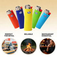 Briquet Maxi J6 en plastique, lot de 50 pièces en plateau, prêt à la vente au détail, à gaz butane, jetable, certifié sécurité, boîte de présentation, cadeaux d'affaires