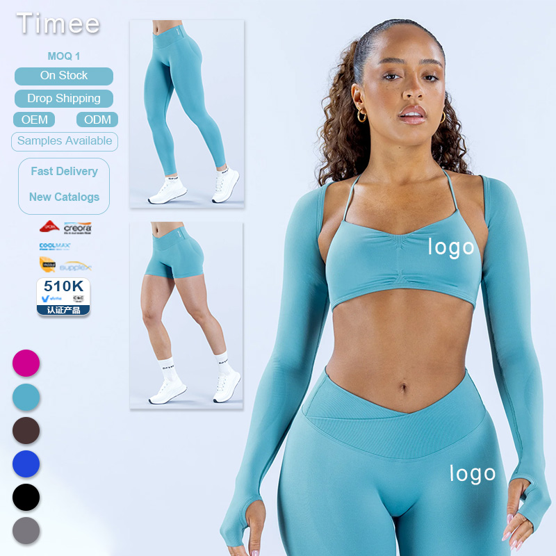Seamless High-waisted Exercise Three-piece Set Women's Backless Tight Yoga Set Running and Fitness Yoga Set