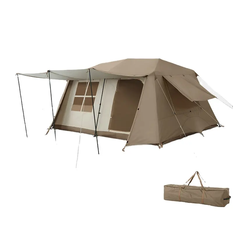 Alocs kustom ekstra besar dua ruang tamu Satu keluarga produsen tenda tahan lama besar dapat dilipat luar ruangan berkemah tenda otomatis