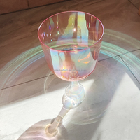 Bol chantant en cristal de quartz rose, grail personnalisé, appareil de guérison sonore, bols en cristal 432 Hz, favorise les instruments de guérison sonore
