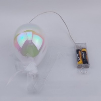 Ballon lumineux en verre, ballon multicolore, décoration de Noël suspendue