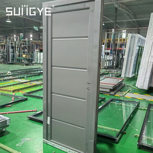 דלתות אלומיניום מלאות מבית SUNGYE ישירות מהמפעל, עיצוב פשוט, דלת אלומיניום חיצונית עם פאנל חלת דבש עמיד בפני רעשים וחזק במיוחד - Product Image 2