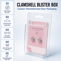 Boîte à clapet en PVC recyclable hautement transparente, emballage en blister transparent en PET RPET, emballage d'affichage pliable en acétate pour produits de bijouterie