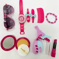 Jouets de maquillage en plastique avec lumière clignotante et sons, accessoires de beauté pour filles, sac de mode