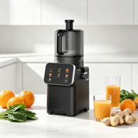 Extracteur de jus à froid à écran tactile, grande goulotte d'alimentation, presse-agrumes à mastication avec affichage numérique pour fruits et légumes