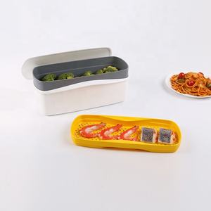 หม้อหุงข้าวพลาสติกสำหรับไมโครเวฟ,หม้อนึ่งอาหารทำจากพลาสติกทนความร้อนพร้อมที่กรอง - Product Image 1